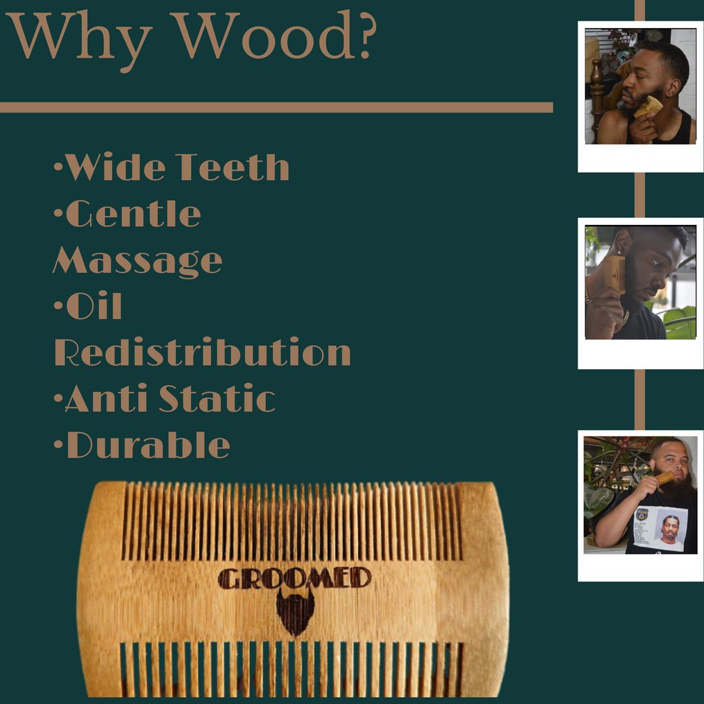 Groomed Wooden Beard Comb